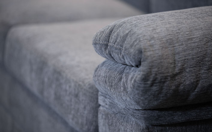 London Luxury Chenille Sofa Close Up Arm Shot by American Home Line